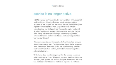 Screenshot preview of ascribe.io