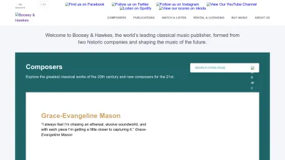 Screenshot preview of boosey.com
