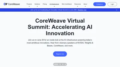 Screenshot preview of coreweave.com