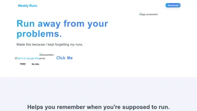 Screenshot preview of weeklyruns.web.app