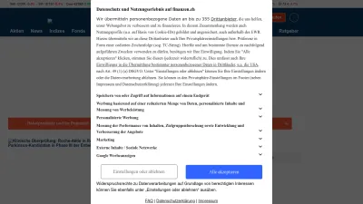 Screenshot preview of finanzen.ch