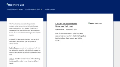 Screenshot preview of reporterslab.org