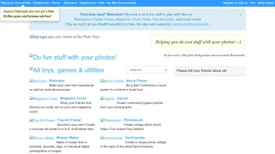 Screenshot preview of bighugelabs.com