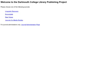 Screenshot preview of journals.dartmouth.edu