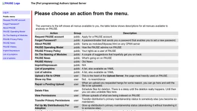 Screenshot preview of pause.perl.org