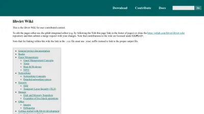 Screenshot preview of wiki.libvirt.org