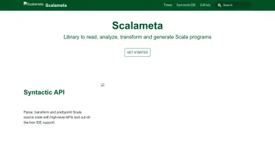 Screenshot preview of scalameta.org