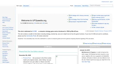 Screenshot preview of ufopaedia.org