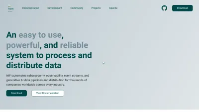 Screenshot preview of nifi.apache.org