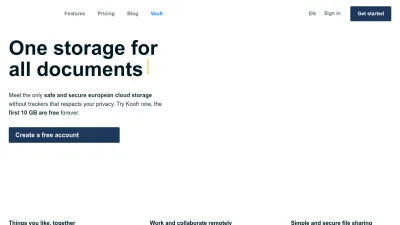 Screenshot preview of koofr.eu