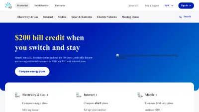 Screenshot preview of agl.com.au