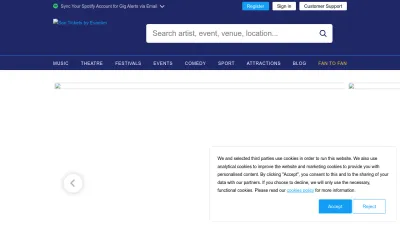 Screenshot preview of seetickets.com