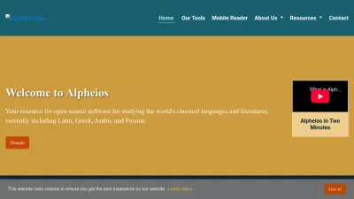 Screenshot preview of alpheios.net