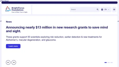 Screenshot preview of brightfocus.org