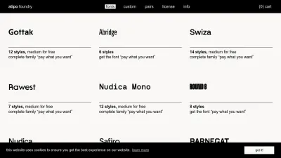 Screenshot preview of atipofoundry.com