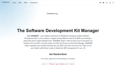 Screenshot preview of sdkman.io