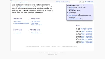 Screenshot preview of darcs.net
