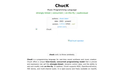 Screenshot preview of chuck.cs.princeton.edu