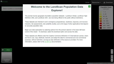 Screenshot preview of landscan.ornl.gov