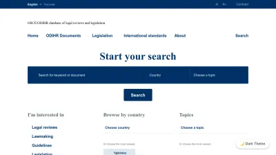Screenshot preview of legislationline.org