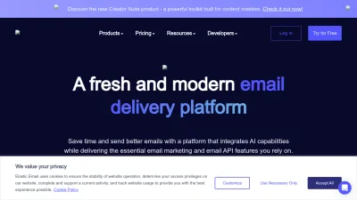 Screenshot preview of elasticemail.com