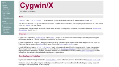 Screenshot preview of x.cygwin.com