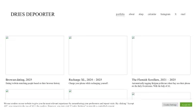 Screenshot preview of driesdepoorter.be