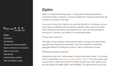 Screenshot preview of zipkin.io