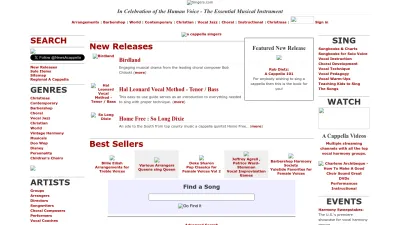 Screenshot preview of singers.com