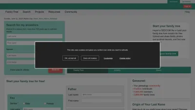 Screenshot preview of en.geneanet.org