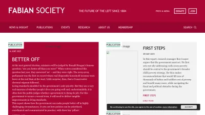 Screenshot preview of fabians.org.uk