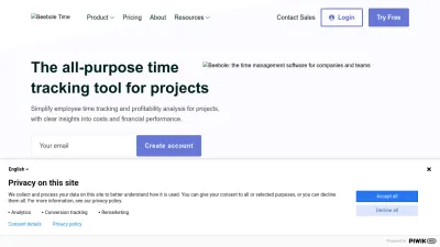 Screenshot preview of beebole.com