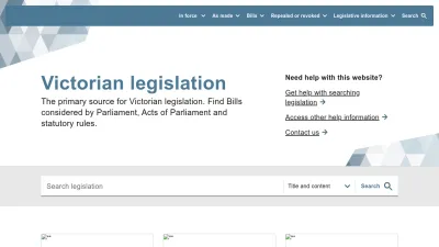 Screenshot preview of legislation.vic.gov.au