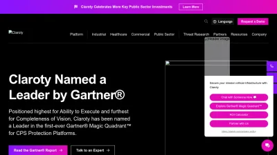 Screenshot preview of claroty.com