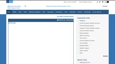Screenshot preview of rsmcnewdelhi.imd.gov.in