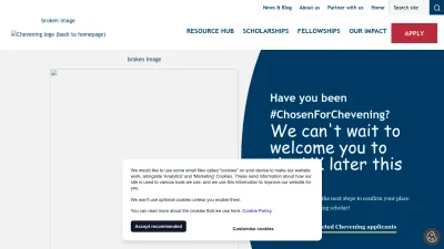 Screenshot preview of chevening.org