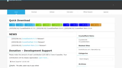 Screenshot preview of crystalmark.info