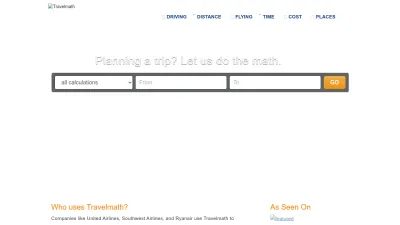 Screenshot preview of travelmath.com