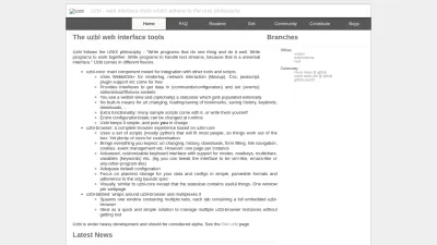 Screenshot preview of uzbl.org