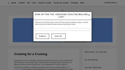 Screenshot preview of jonathancoulton.com