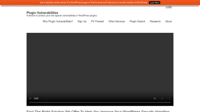 Screenshot preview of pluginvulnerabilities.com