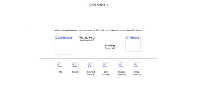 Screenshot preview of eclectica.org