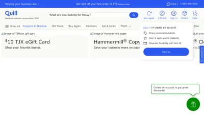 Screenshot preview of quill.com