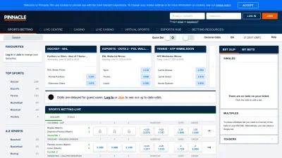 Screenshot preview of pinnacle.com