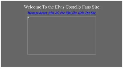 Screenshot preview of elviscostello.info