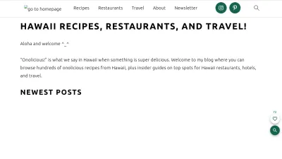 Screenshot preview of onolicioushawaii.com