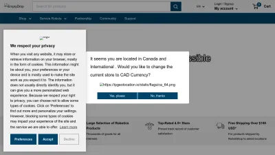 Screenshot preview of robotshop.com