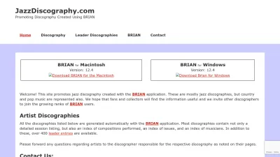 Screenshot preview of jazzdiscography.com