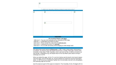 Screenshot preview of u2wanderer.org
