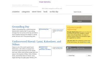 Screenshot preview of googlesightseeing.com